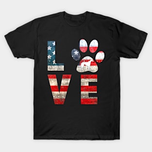 Patriotic Whippet  Dog Love T-Shirt